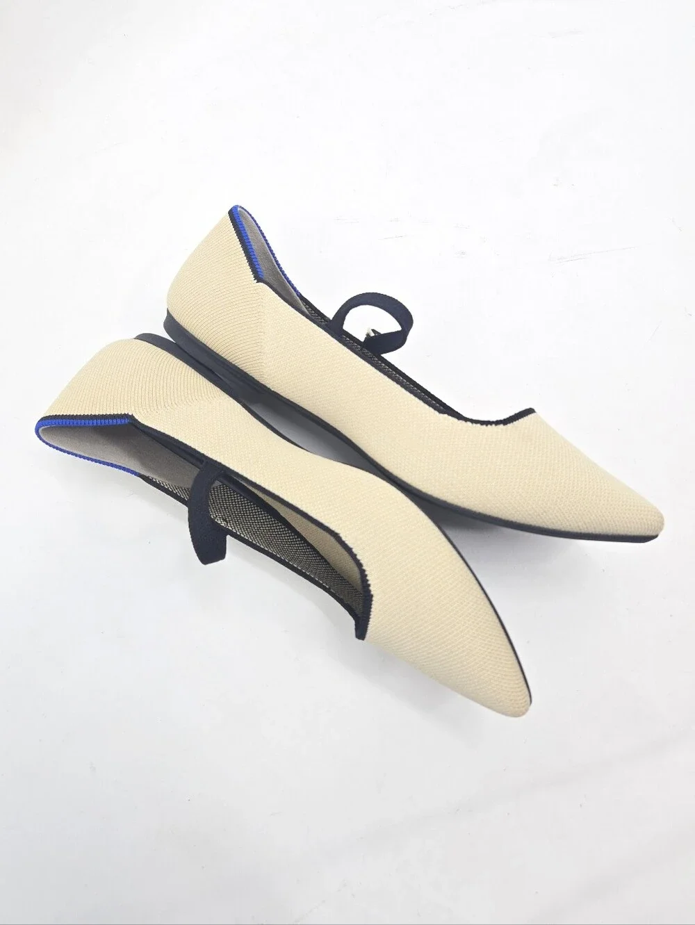 Rothy's‎ Mary Jane II Flats Sandstone Black Trim 10.5